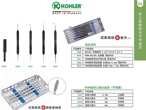 德國科勒充填器、顯微口鏡頭套裝