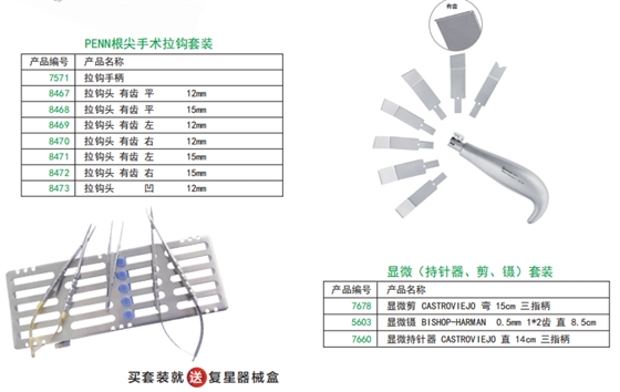 顯微持針器、剪、鑷套裝